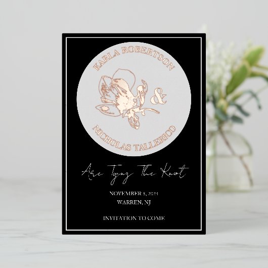 Formel Noir Enregistrer La Carte Foil Date (Debout devant)