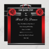 Formel Rouge Rose Cravate noire Invitation d'entre (Devant / Derrière)