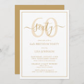Formele 60ste verjaardag Gold Classic Script Kaart (Voorkant / Achterkant)