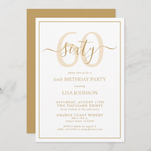 Formele 60ste verjaardag Gold Classic Script Kaart