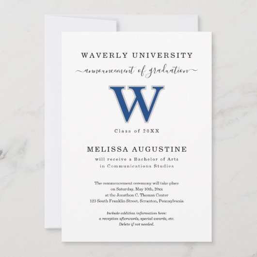 Formele aankondiging van eindexamen Universiteitlo (Voorkant)