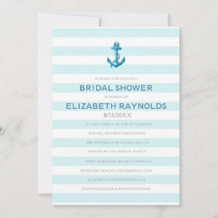 Formele anchor Nautical Bridal Shower-uitnodiginge Kaart