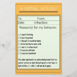 Formele Apologiechecklist Briefpapier