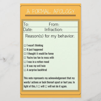 Formele Apologiechecklist Briefpapier