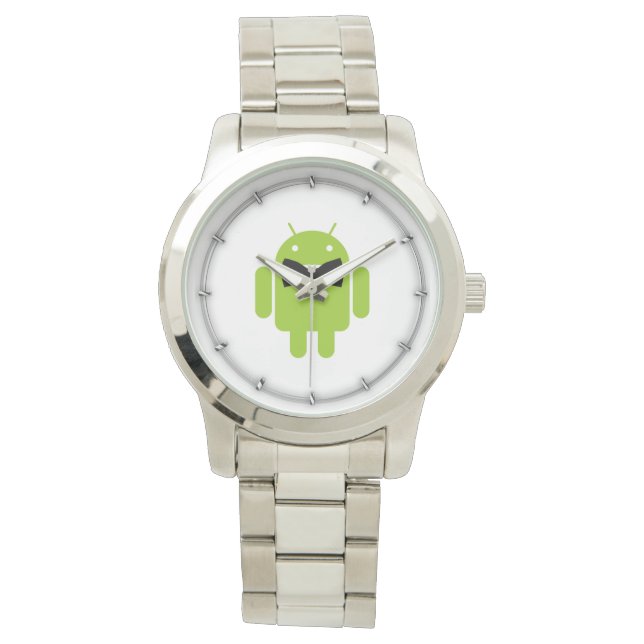Formele Atire Green Android Robot Horloge (Voorkant)