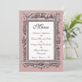 Formele barok 25e Jubileum menu binnenste Kaart (Staand voorkant)