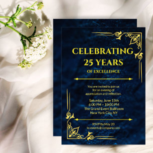 formele bedrijfsevenement uitnodiging Navy Blue & 
