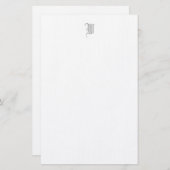 Formele bewerkbare monogram linnenstationery briefpapier (Voorkant / Achterkant)