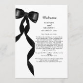 Formele Black Bow Ribbon Elegante Trouwroute Programma (Voorkant)