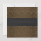 Formele Black Ribbon Brown Damask Retirement Party Kaart (Achterkant)
