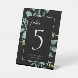 Formele Bloemen Gepersonaliseerde tafel nummer Reclamebord Met Voetstuk