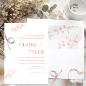 Formele Blush Roze, Perzik Moderne Typografie Brui Kaart