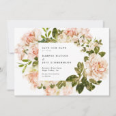 Formele blushing Roze Rosseta Foto Weddenschap Save The Date (Voorkant)