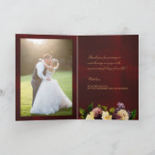 Formele bruidsgouden kerstfoto bedankkaart (Binnen)