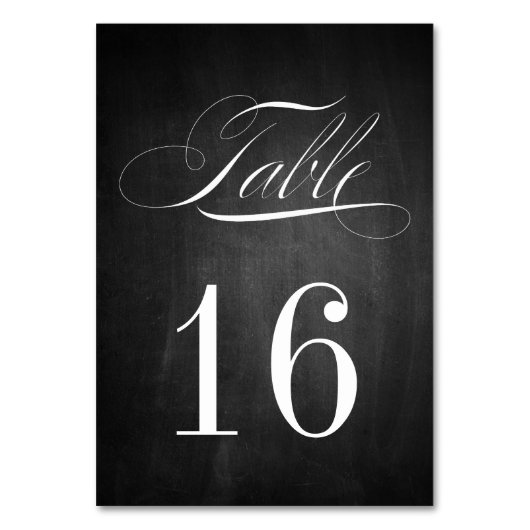 Formele Chalkboard Table Number Kaart (Achterkant)