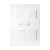 Formele Classic White & Sage Green Script Wedding Uitnodigingen Wikkel (Voorkant Voorbeeld)