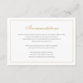 Formele Classy Zwart & Goud bruiloft accommodaties Informatiekaartje (Voorkant)