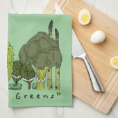 Formele Collard Greens Theedoek (Quarter Fold)