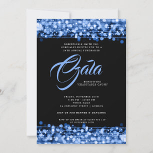 Formele Corporate Gala Ball Blauwe Glam Lichten Kaart