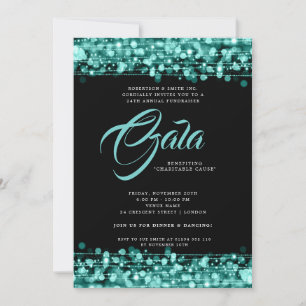Formele Corporate Gala Ball Blauwgroen Glam Lights Kaart