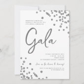 Formele Corporate Gala Silver Glitter Confetti Kaart (Voorkant)