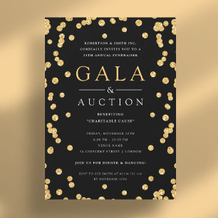 Formele Corporate Gala & Veiling Gouden Glitter Zw Kaart