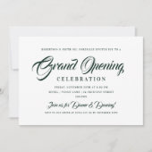 Formele Corporate Grand Opening Groen & Wit Kaart (Voorkant)