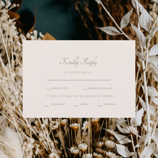 Formele Cream Dinner Options RSVP Kaartje