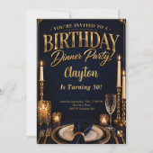 Formele dineravond thema verjaardagsfeest kaart (Voorkant)