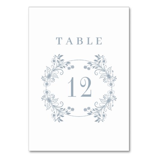 Formele  Dusty Blue Monogram bruiloft Kaart (Voorkant)