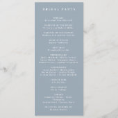 Formele Dusty Blue Monogram bruiloft programma (Achterkant)