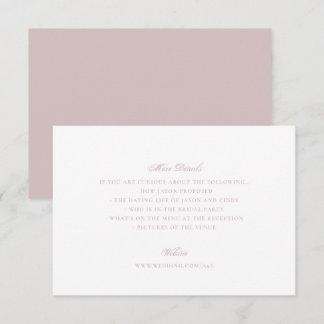 Formele Dusty Rose Roze Trouwwebsite Extra Info Informatiekaartje