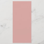Formele Dusty Rose & Witte Rand Script Bruiloft Menu (Achterkant)