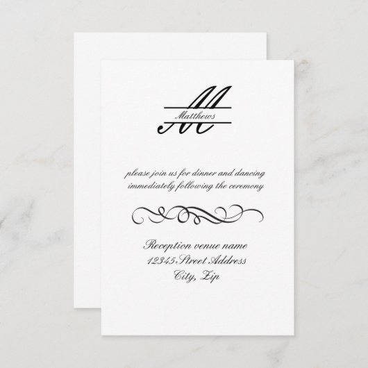 Formele Eenvoudige elegant - 3x5 Uitnodiging tot o (Voorkant / Achterkant)