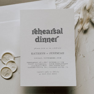 Formele eenvoudige huwelijksrepetitie diner kaart
