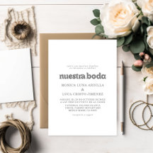 Formele Eenvoudige Nuestra Boda Bruiloft