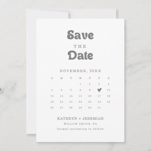 Formele Eenvoudige QR Code Agenda Save The Date (Voorkant)