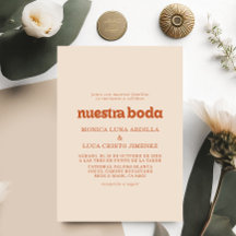 Formele Eenvoudige Terracotta Nuestra Boda Bruilof