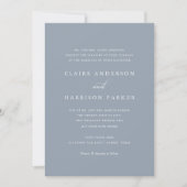 Formele Elegant Script Dusty Blue Wedding Kaart (Voorkant)