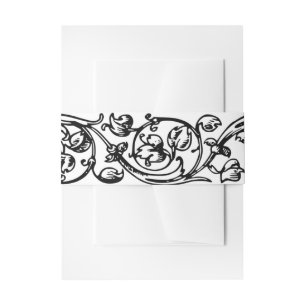 Formele Elegant Zwart-wit Uitnodigingen Wikkel