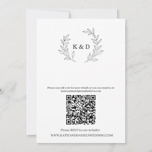 Formele elegante bladzijden zwarte witte QR-code b Kaart (Achterkant)