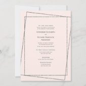 Formele & Elegante Blush & Zilveren Bruiloft Kaart (Voorkant)