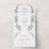 Formele Elegante Botanische Huwelijk All In One Uitnodiging (Binnen)