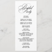 Formele Elegante dubbele zijprogrammakaart Programma (Achterkant)