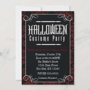 Formele Elegante Halloween Kostuumfeest Uitnodigin Kaart