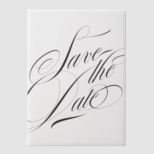 Formele Elegante Kalligrafie Zwart Stropdas Save T Vellum Uitnodigingen (Voorkant)