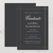 Formele elegante klassieke eenvoudige Afstuderen Kaart (Voorkant / Achterkant)