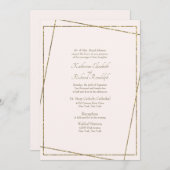 Formele en Elegante Bruiloft Blush Uitnodiging (Voorkant / Achterkant)