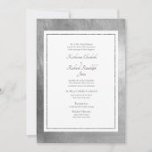 Formele en legante bruiloft White & Silver Invitat Kaart (Voorkant)