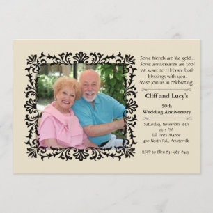 formele Floral-fotouitnodiging Kaart